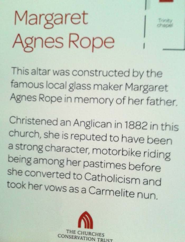 Margaret Rope notice in St Mary's